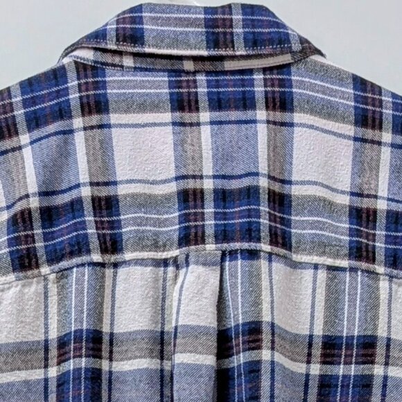 Vans Meridian Plaid Flannel Button Down Shirt in Blue & White - Picture 11 of 14